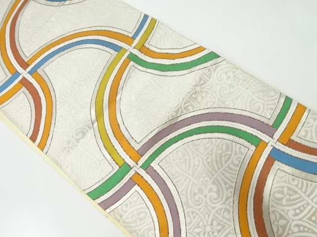 アンティーク　抽象模様織出し袋帯（材料）